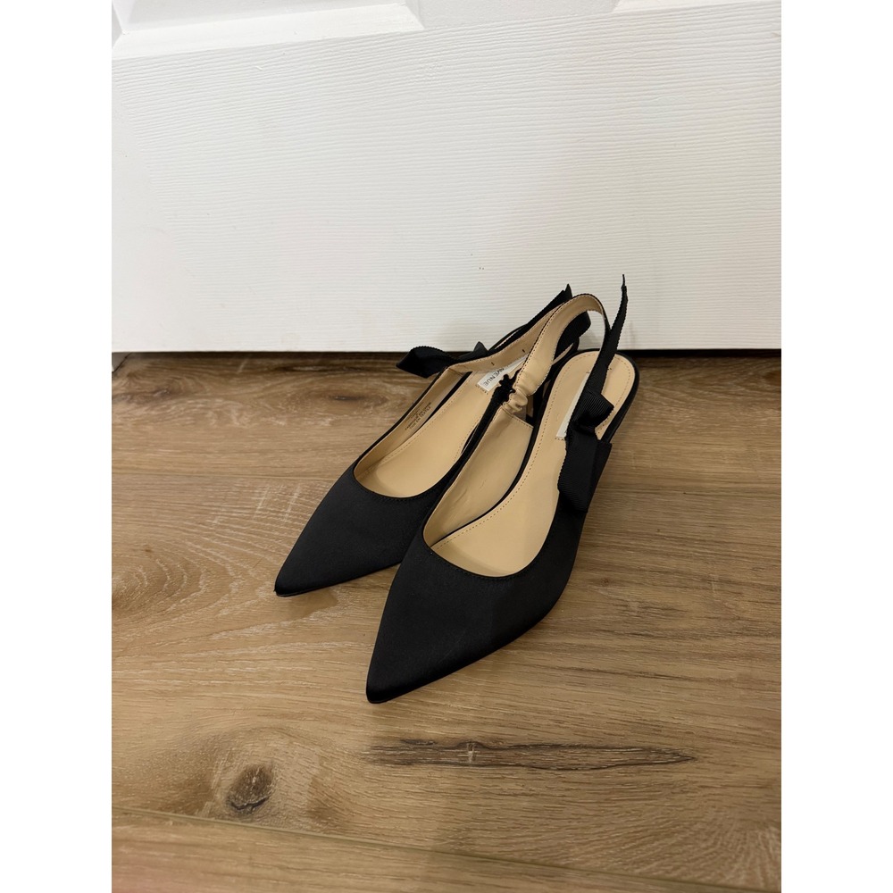 Saks Fifth Avenue Farry Black Fabric Bow Slingback Kitten Heel Pumps Womens 9M - Picture 9 of 14